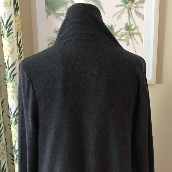 Charcoal Gray Wrap Cardigan Grey Layering Cardi - Picture 4 of 5